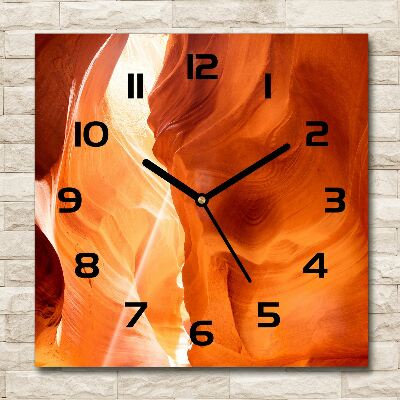 Square glass wall clock Canyon