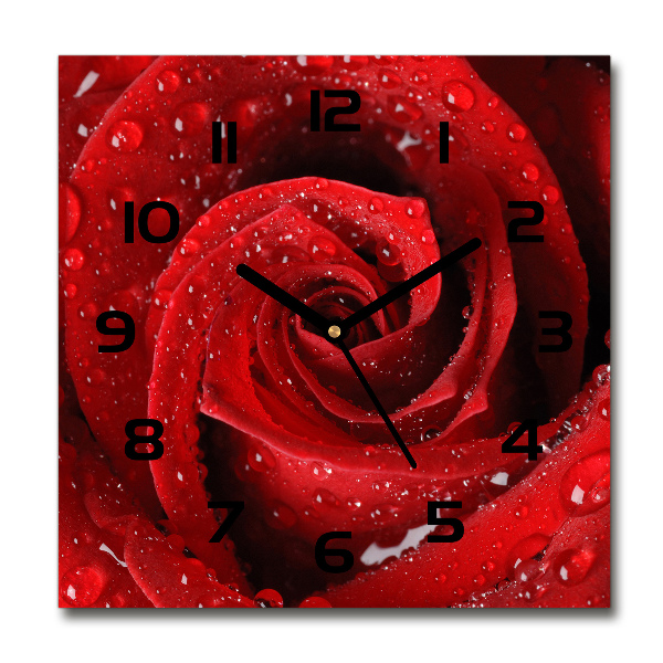 Square wall clock Rose drops