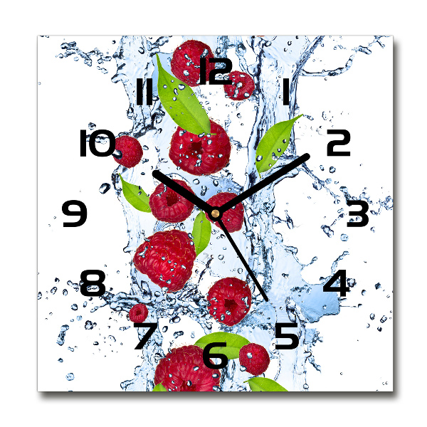 Square wall clock Raspberries and water