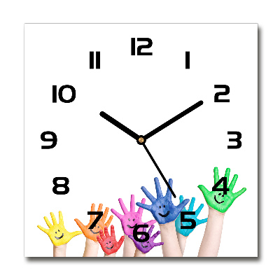 Square wall clock Painted hands