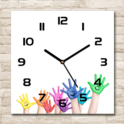 Square wall clock Painted hands