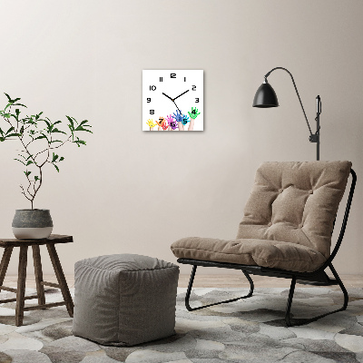 Square wall clock Painted hands