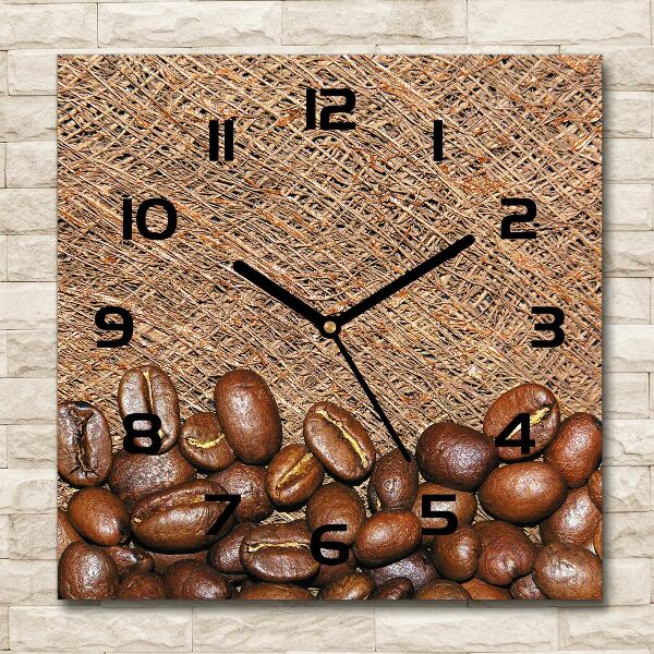 Square wall clock Coffee beans