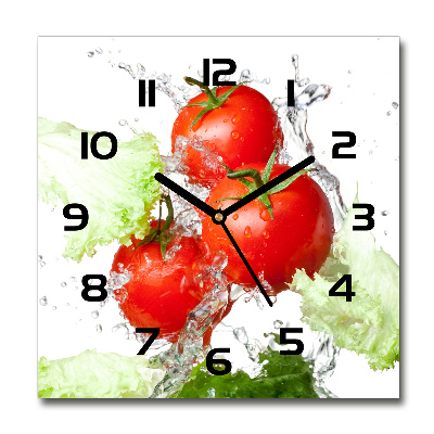 Square wall clock Tomatoes and lettuce