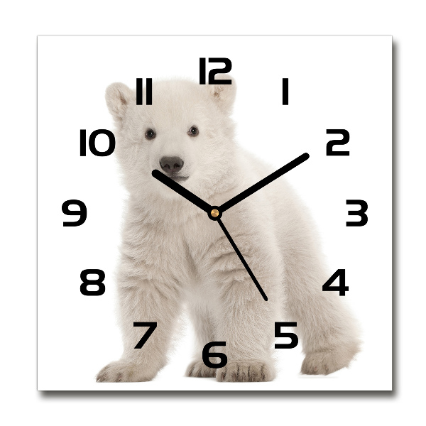 Square wall clock A polar bear