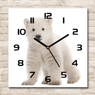 Square wall clock A polar bear