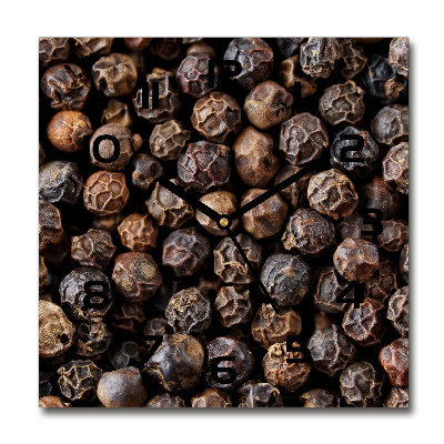 Square kitchen clock Pepper grains