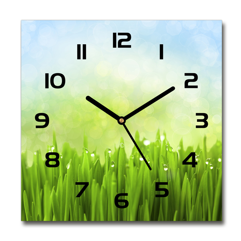 Square wall clock Grass