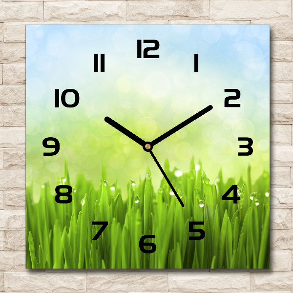 Square wall clock Grass