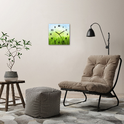 Square wall clock Grass