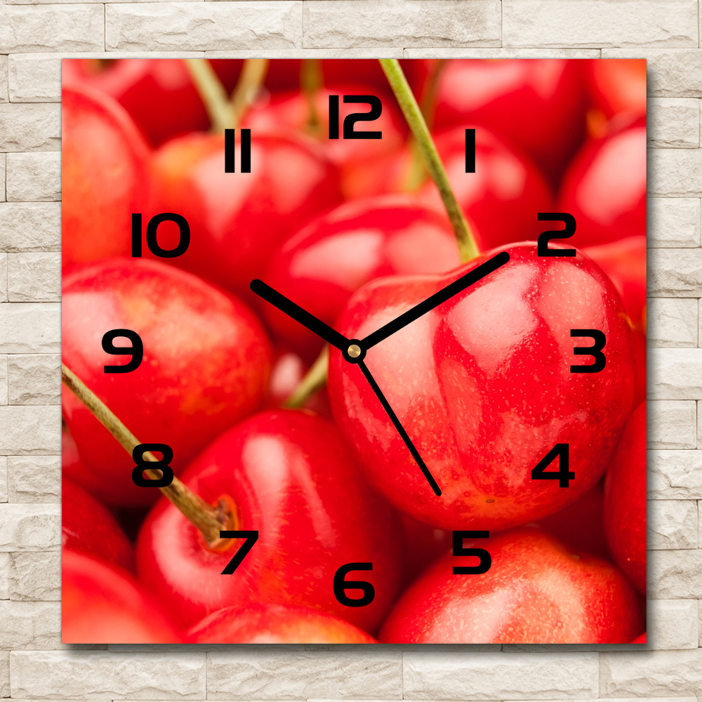 Square kitchen clock Cherry