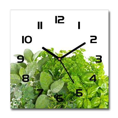 Square kitchen clock Herbs