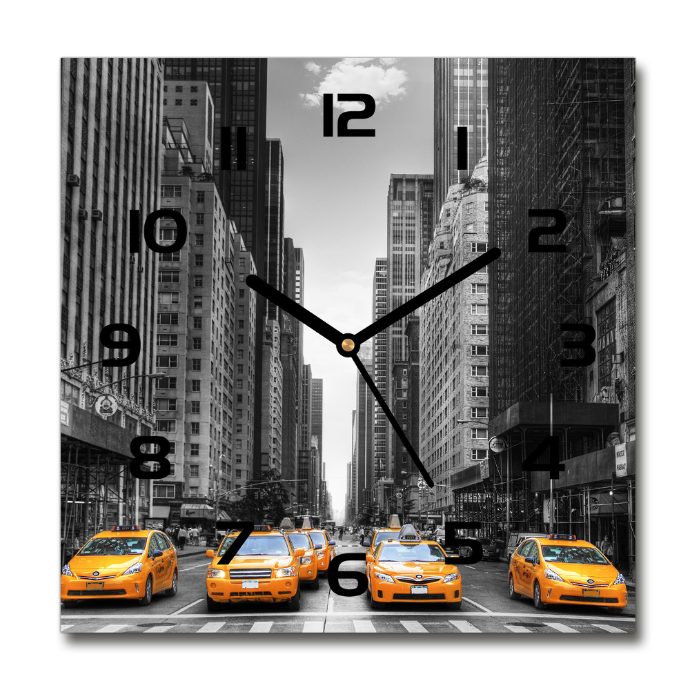 Square kitchen clock New York taxis