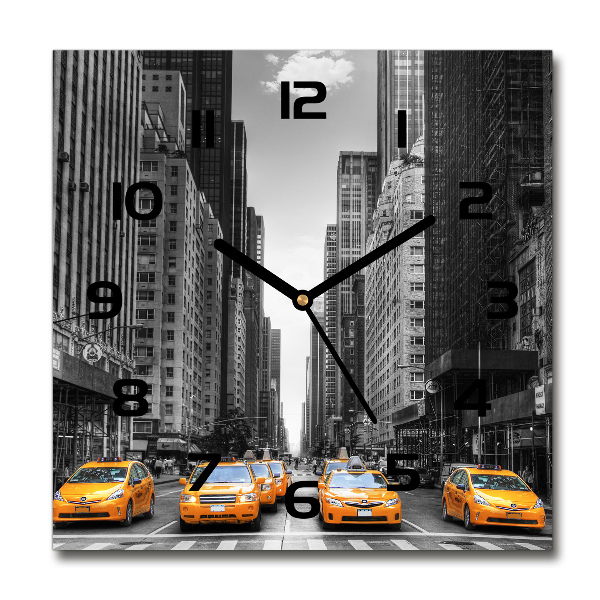 Square kitchen clock New York taxis