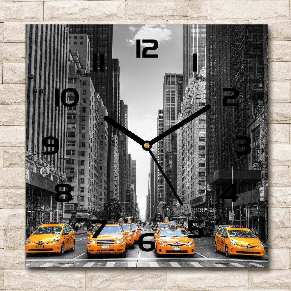 Square kitchen clock New York taxis