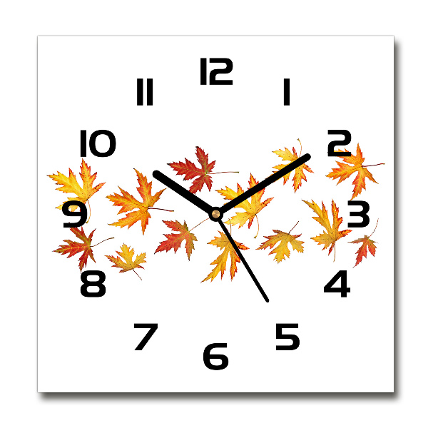 Square kitchen clock Autumn leaves