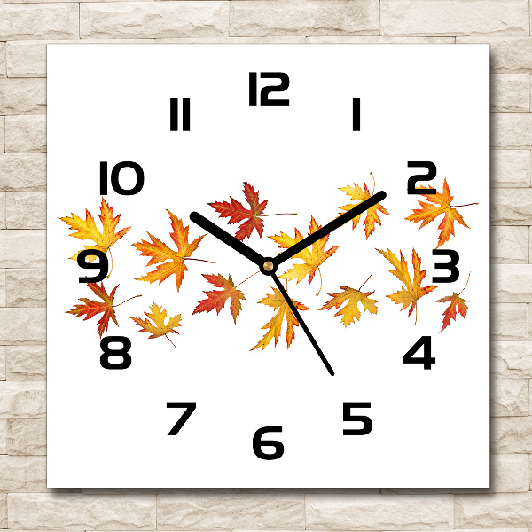 Square kitchen clock Autumn leaves