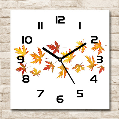 Square kitchen clock Autumn leaves