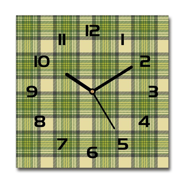 Square glass clock Green grille