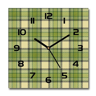 Square glass clock Green grille