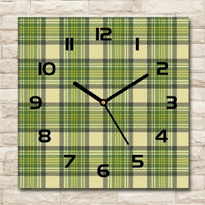 Square glass clock Green grille