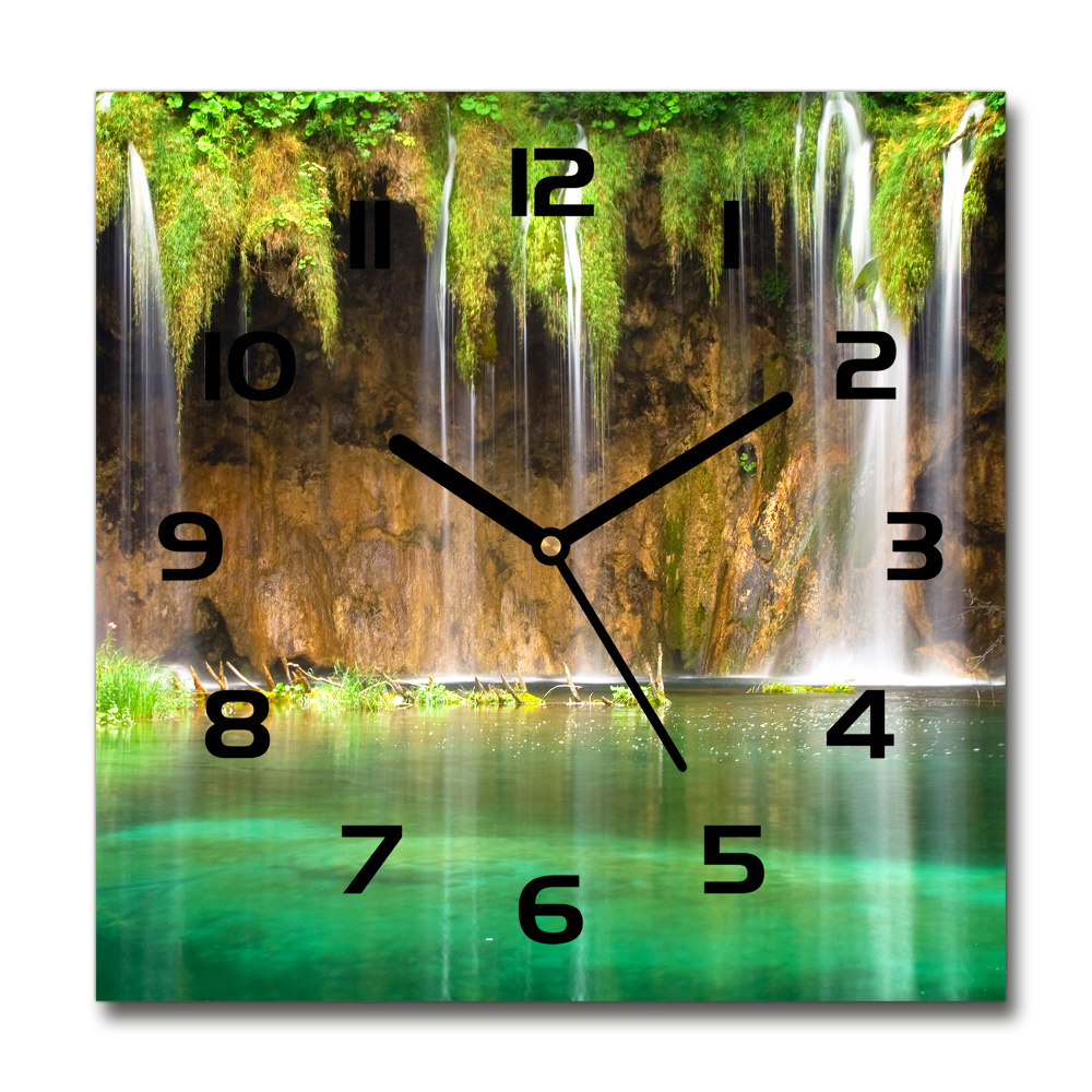 Square glass wall clock Plitwickie lakes