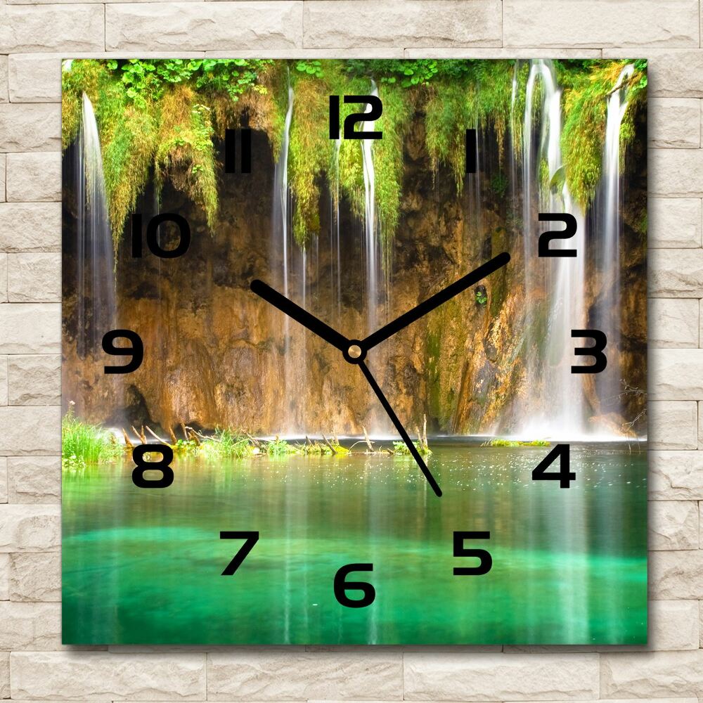 Square glass wall clock Plitwickie lakes