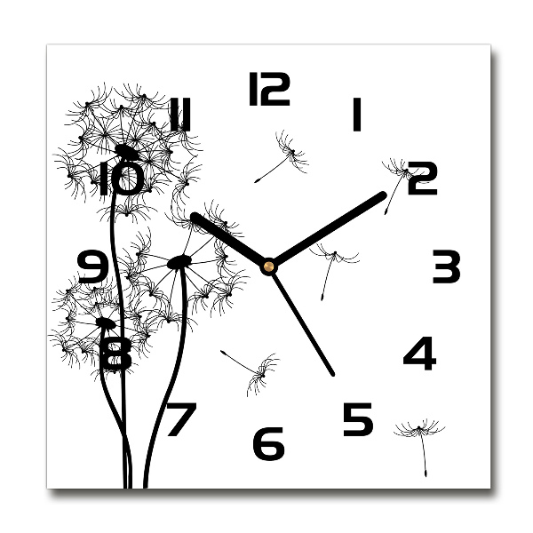 Square wall clock dandelions