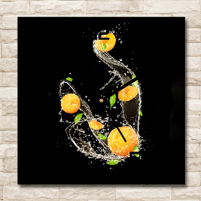 Square wall clock Apricots and water