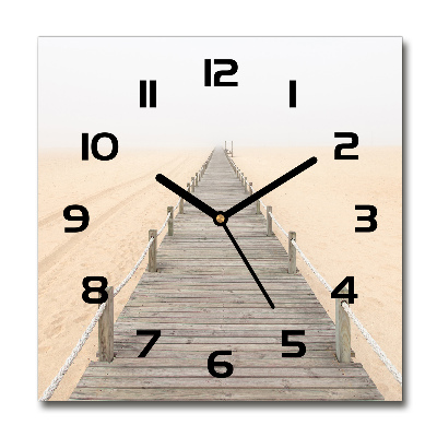 Square kitchen clock Path on the beach