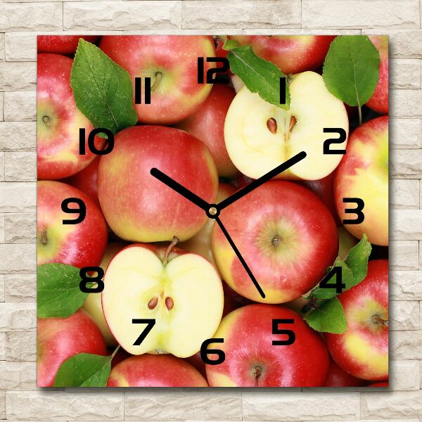 Square wall clock Apples