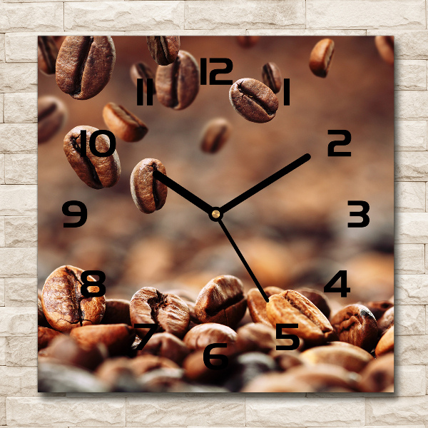 Square wall clock Coffee beans