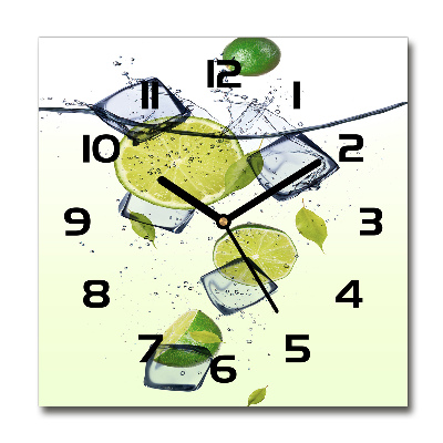 Square kitchen clock Lime and ice