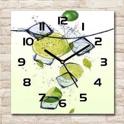 Square kitchen clock Lime and ice