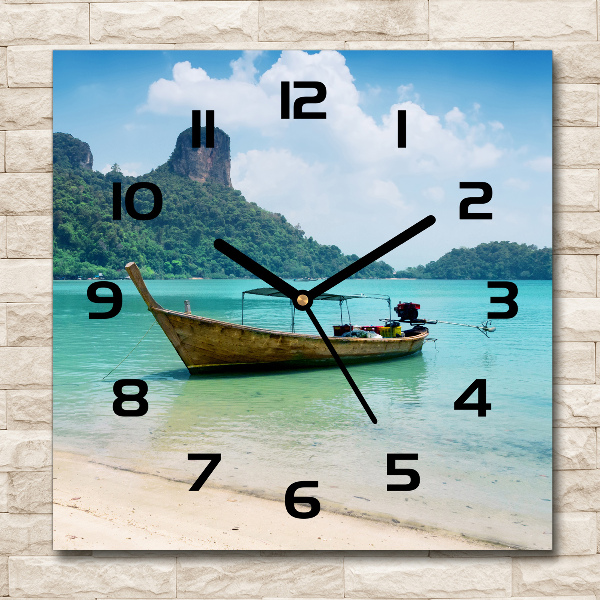 Square kitchen clock Boat