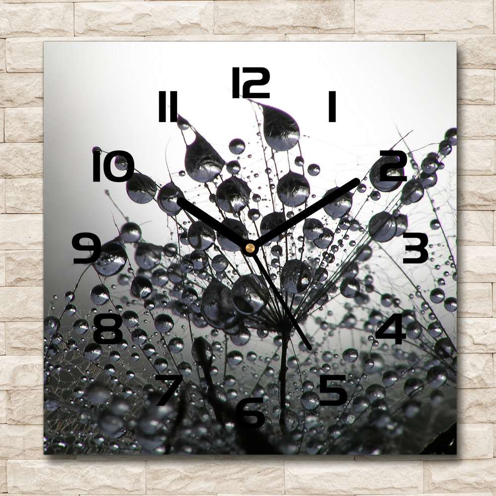 Square wall clock Dandelion seeds