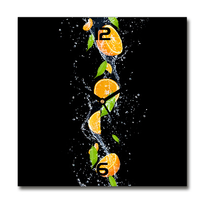 Square kitchen clock Oranges and water