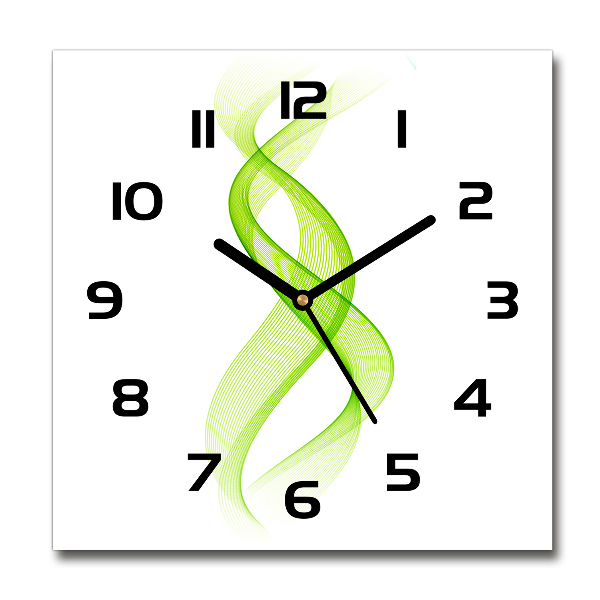 Square wall clock Colorful waves
