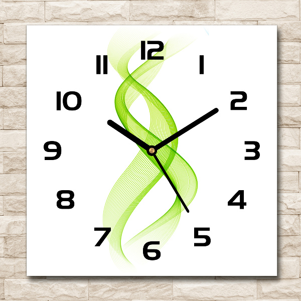 Square wall clock Colorful waves