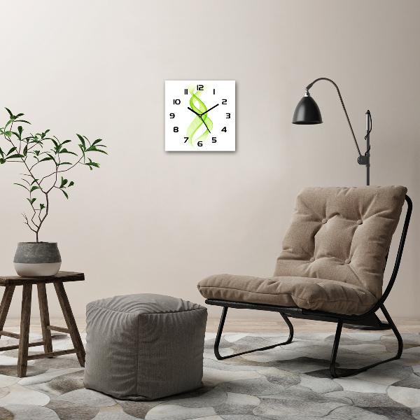 Square wall clock Colorful waves