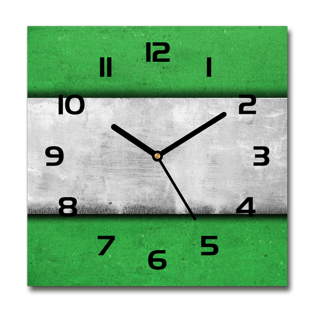 Square wall clock Green wall