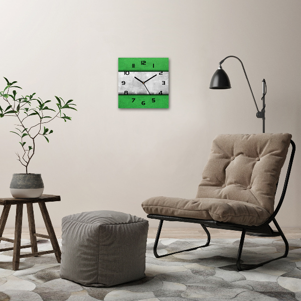 Square wall clock Green wall