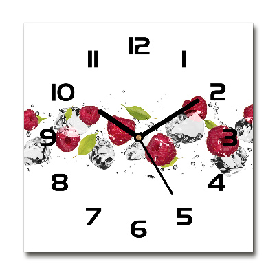 Square wall clock Raspberry and water