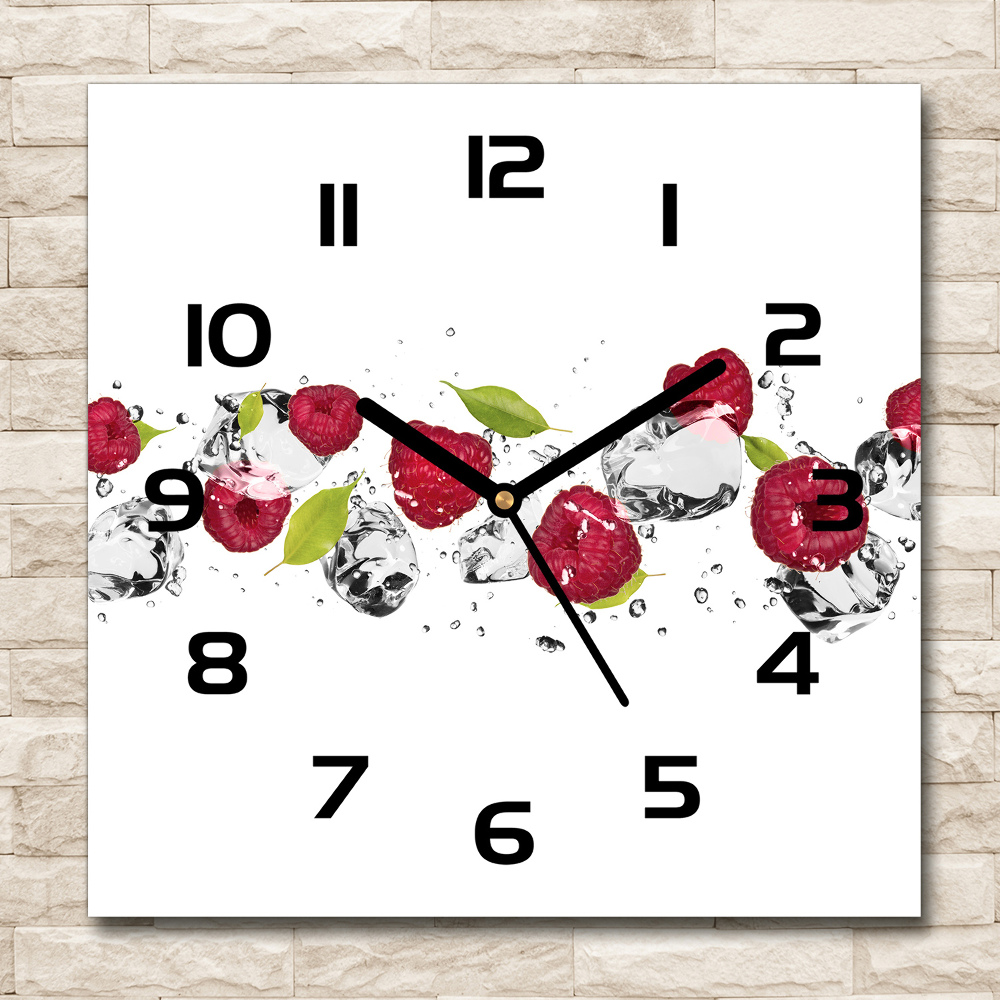 Square wall clock Raspberry and water