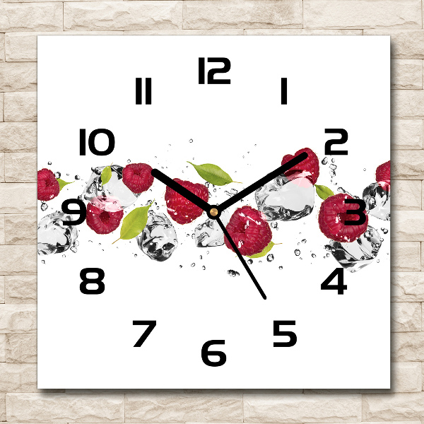 Square wall clock Raspberry and water