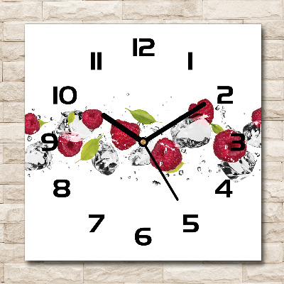 Square wall clock Raspberry and water