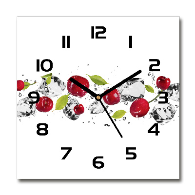 Square wall clock Cherries and water