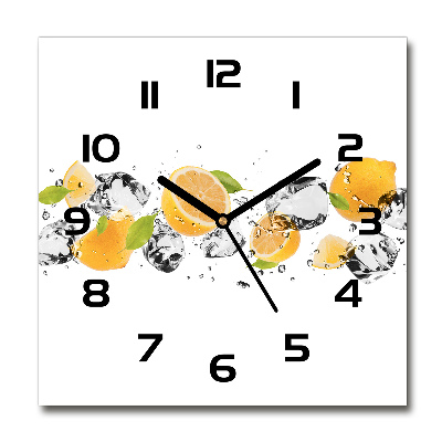 Square kitchen clock Lemon and water