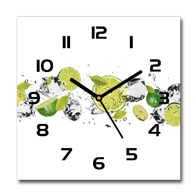 Square kitchen clock Lime and water