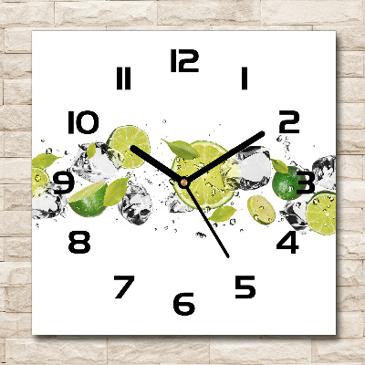 Square kitchen clock Lime and water